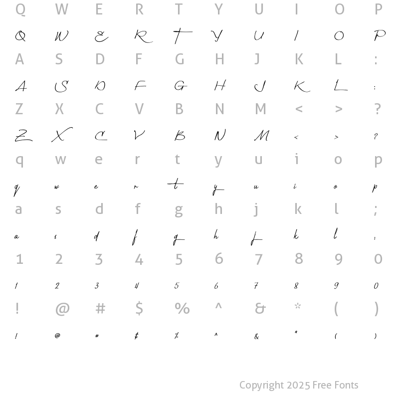 Character Map of Geuliss Regular