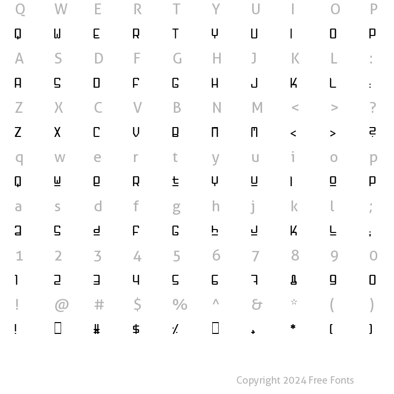 Character Map of GF Fuffiger Normal