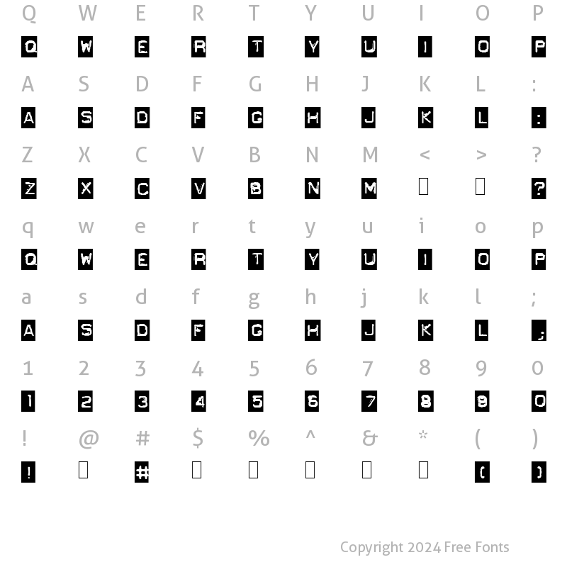 Character Map of GF Ordner Normal Normal