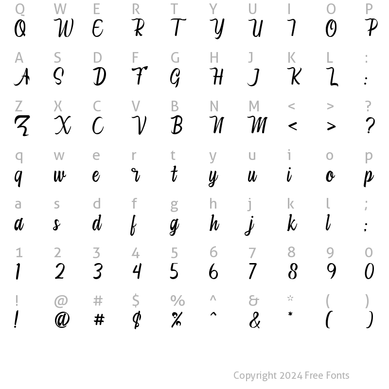 Character Map of Ghandiepa Regular