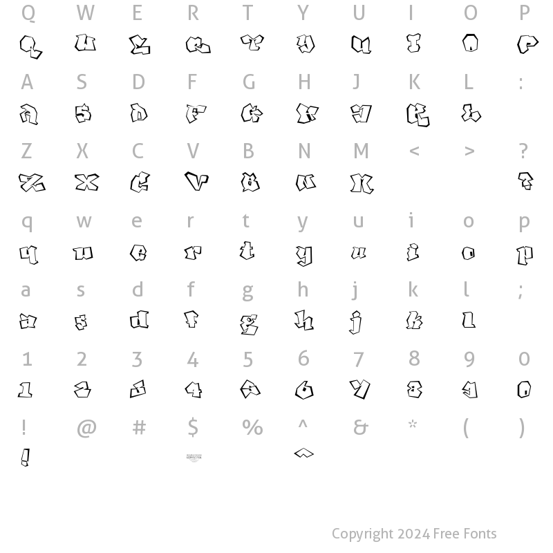 Character Map of Ghang Regular