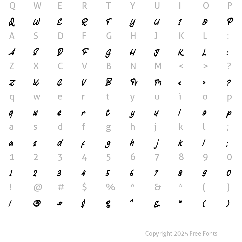 Character Map of Gheamarker Regular