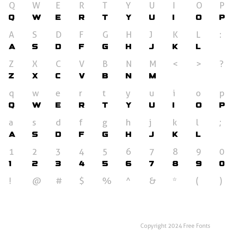 Character Map of Ghecko Regular