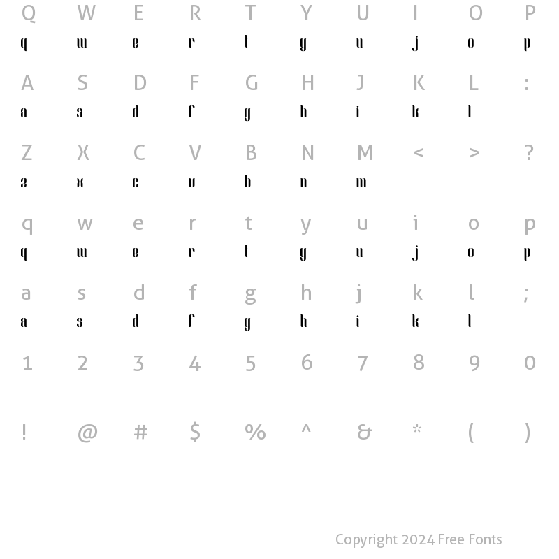 Character Map of Ghenic Regular