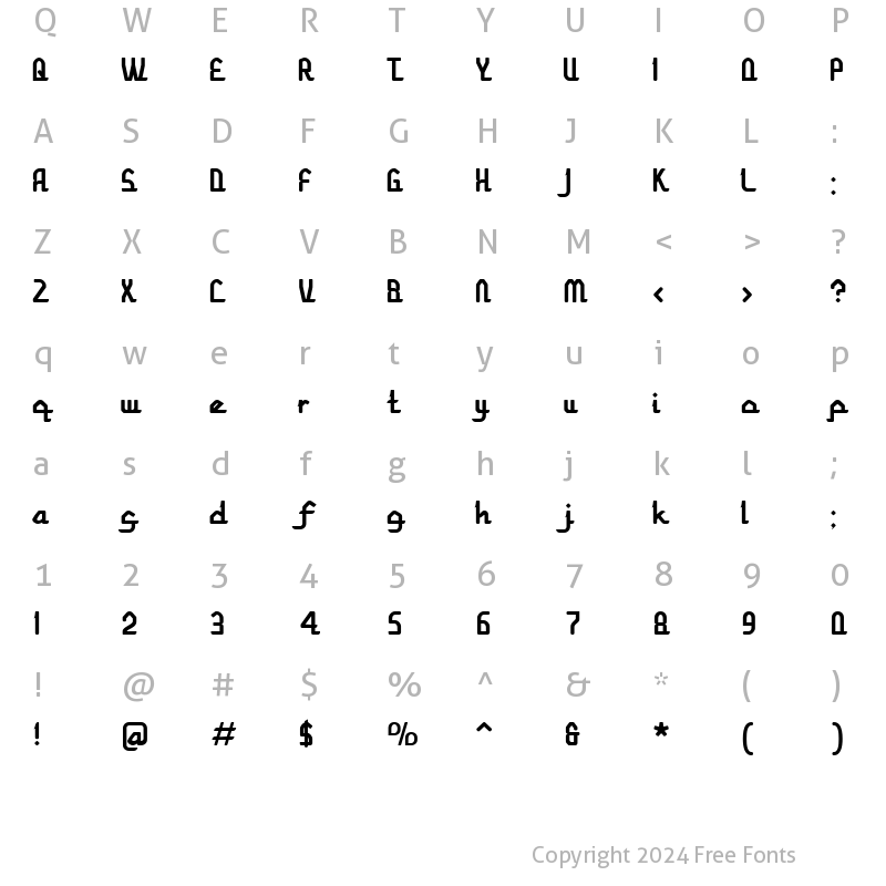 Character Map of Ghibran Regular