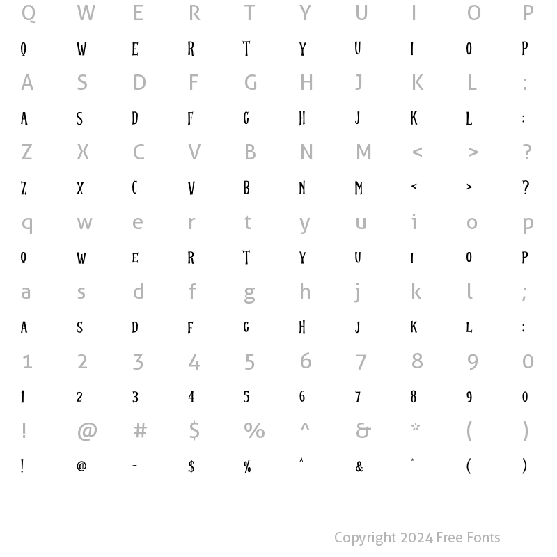 Character Map of Ghost Walking Regular