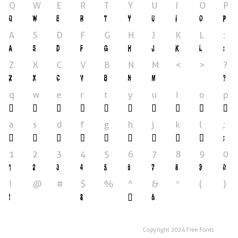 Character Map of GhostBayou Regular