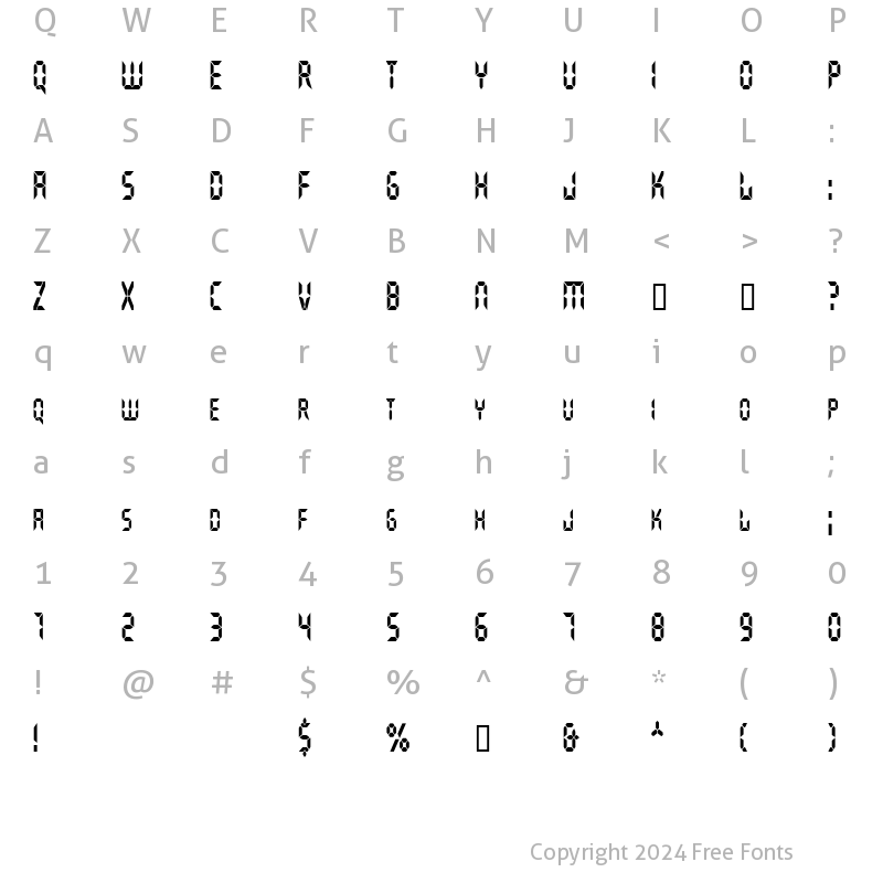 Character Map of GhostMachineCondensed Regular