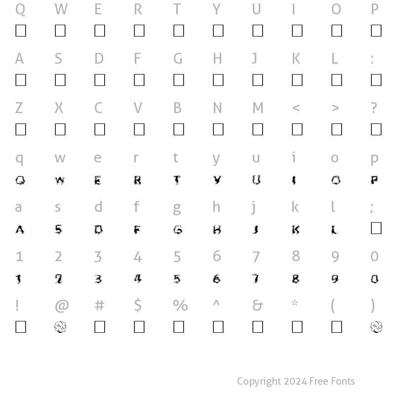 Character Map of Ghoul Outline Fill Normal