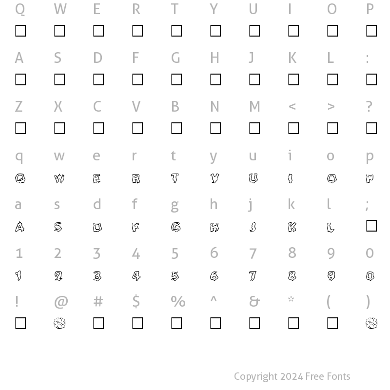 Character Map of Ghoul Outline Normal