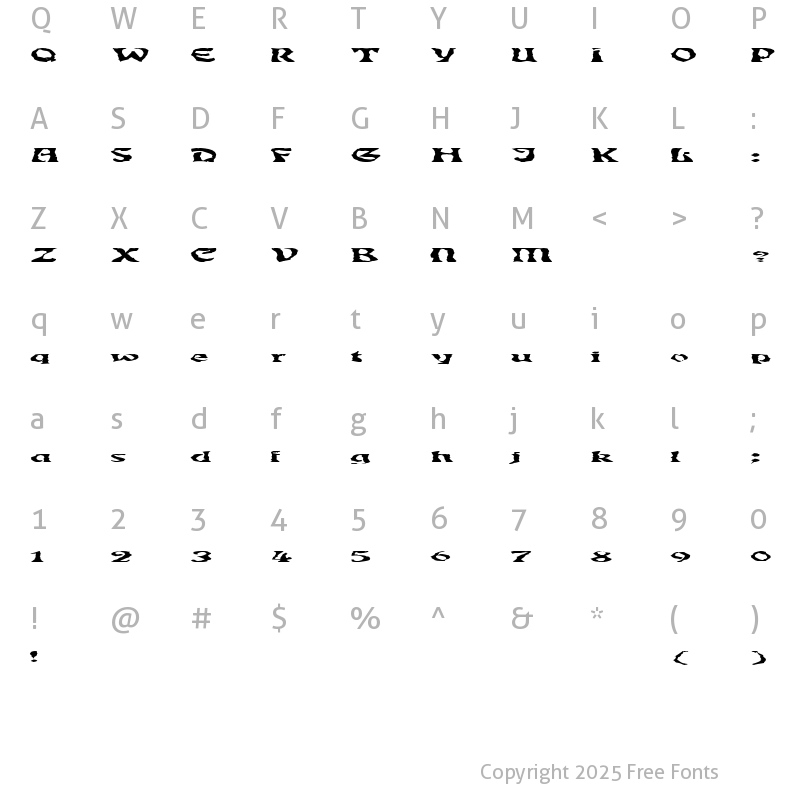 Character Map of GhoulyBooly Regular