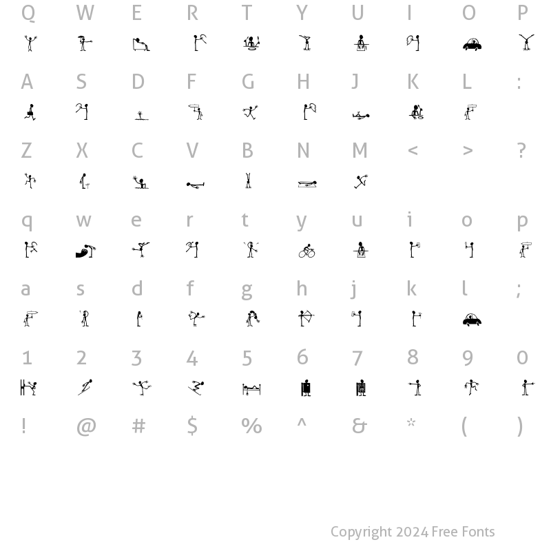 Character Map of GiacomettiLL Regular