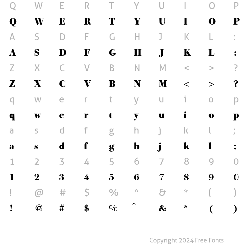 Character Map of GiambattistaHeavy Regular