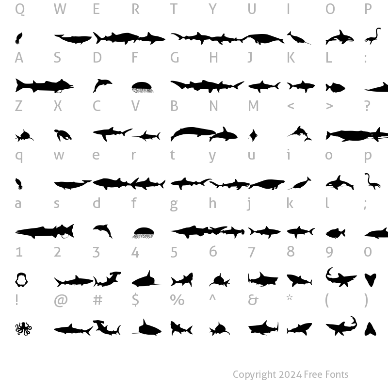 Character Map of Giants of the Sea Regular