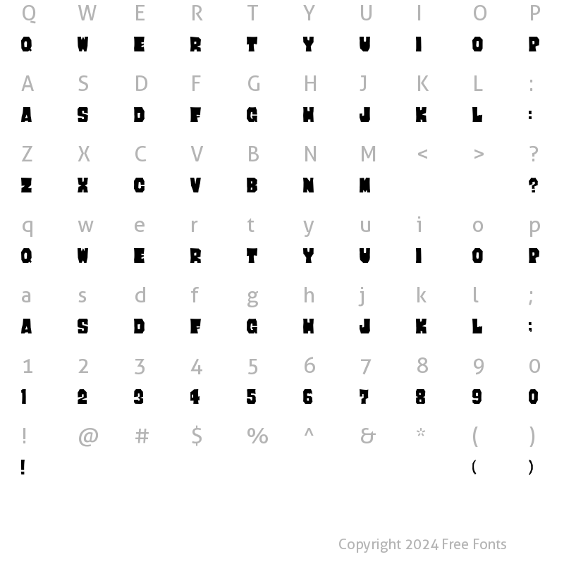 Character Map of GIANtX Regular