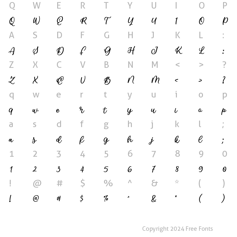 Character Map of Gibran Regular