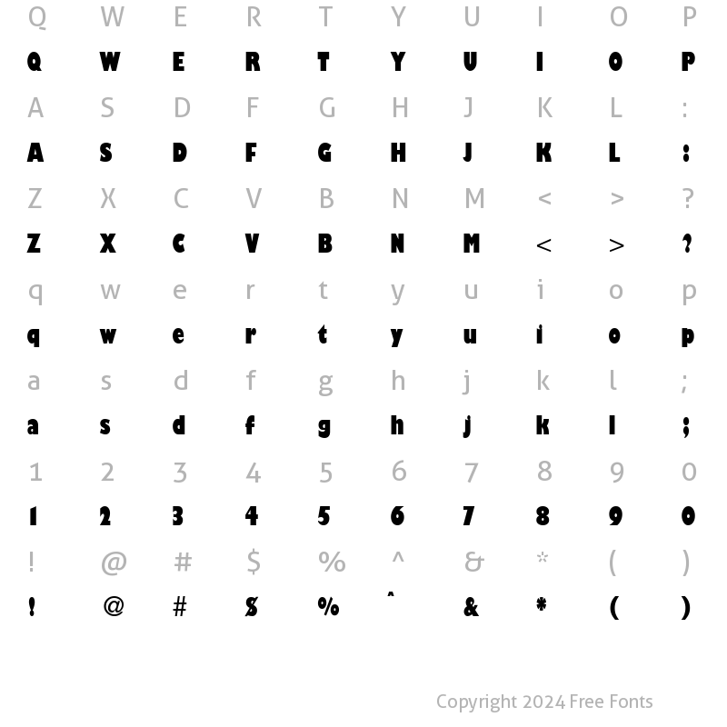 Character Map of GibsonCondUltra DB Regular