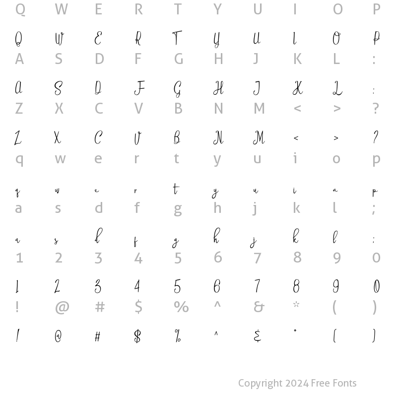 Character Map of Gifloyr Regular