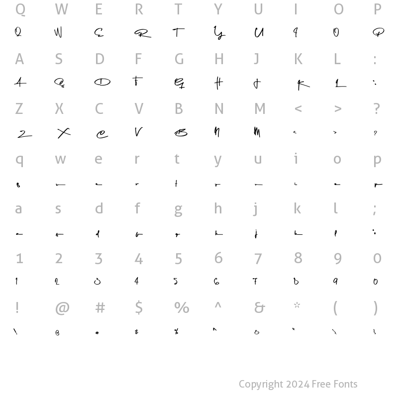 Character Map of Gilberta Signature Stand Regular