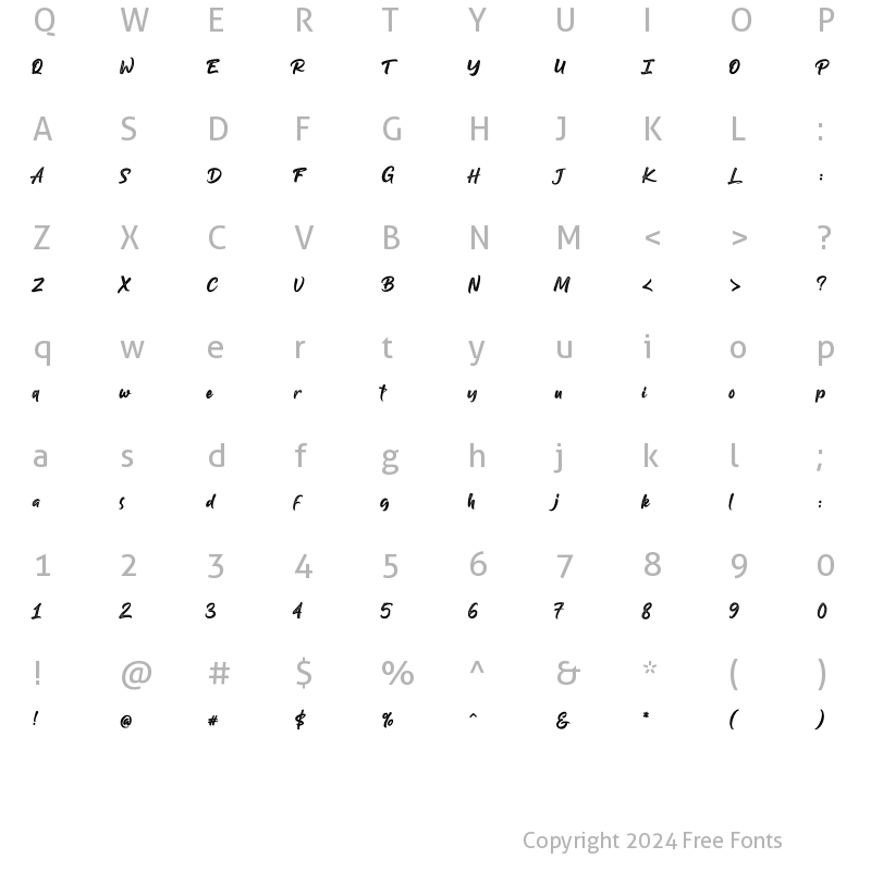 Character Map of Gilberto Regular