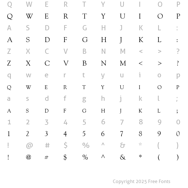 Character Map of GildeSmallCaps Regular