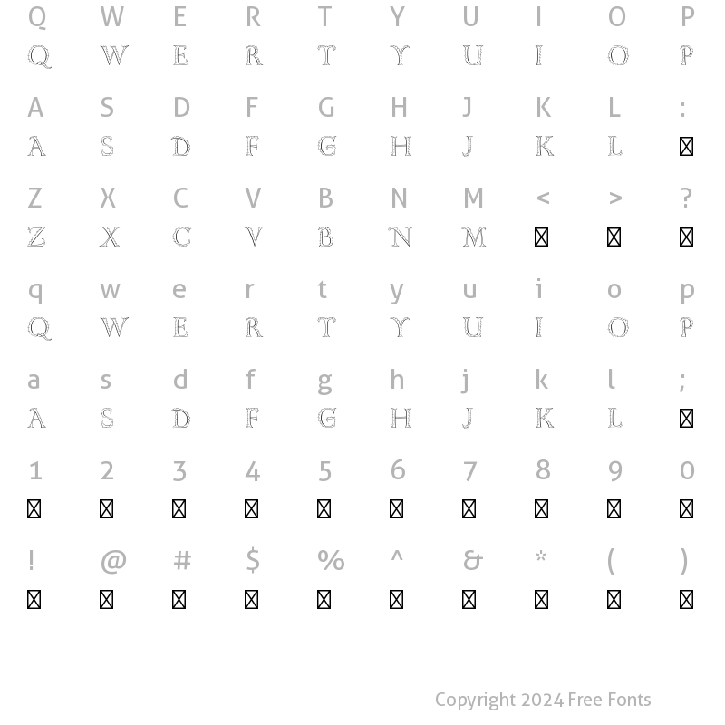 Character Map of Gill Floriated Caps MT Std Regular