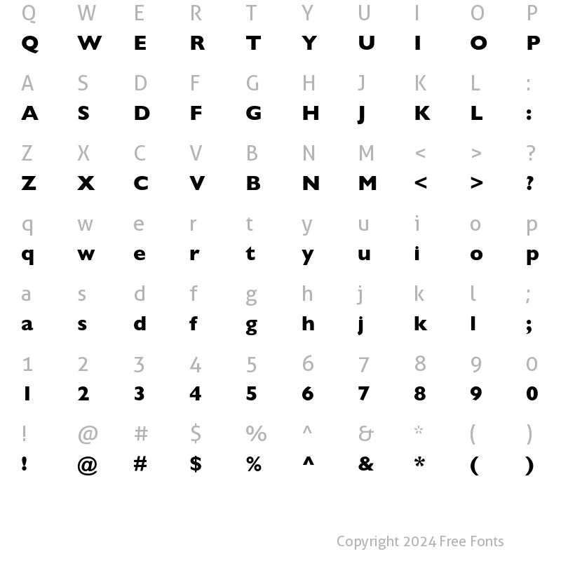 Character Map of Gill Sans MT Pro Heavy