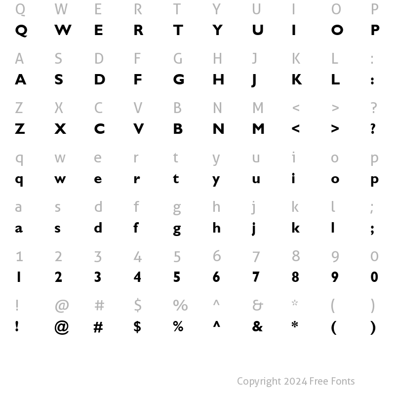 Character Map of Gill SSi Bold