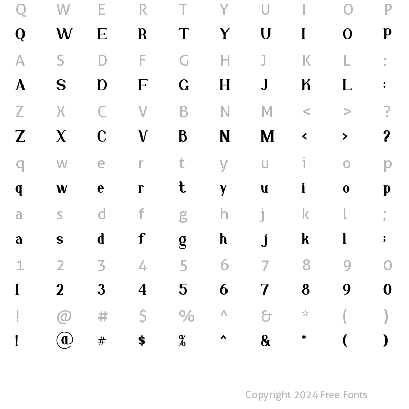 Character Map of Gillalo Medium