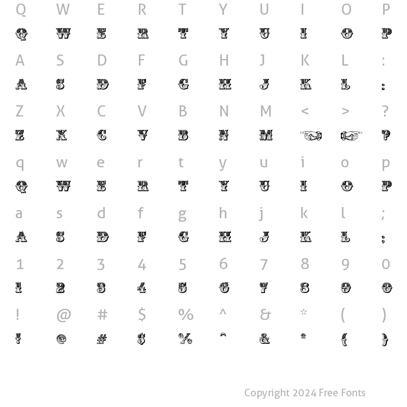 Character Map of Gille Classic Regular