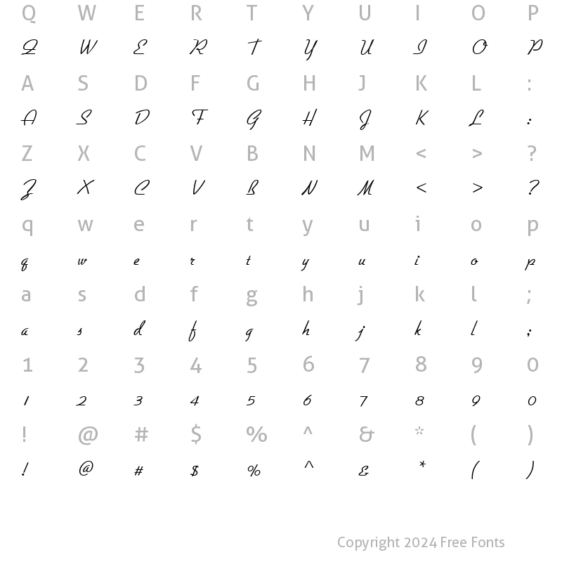 Character Map of GilliamScript Regular