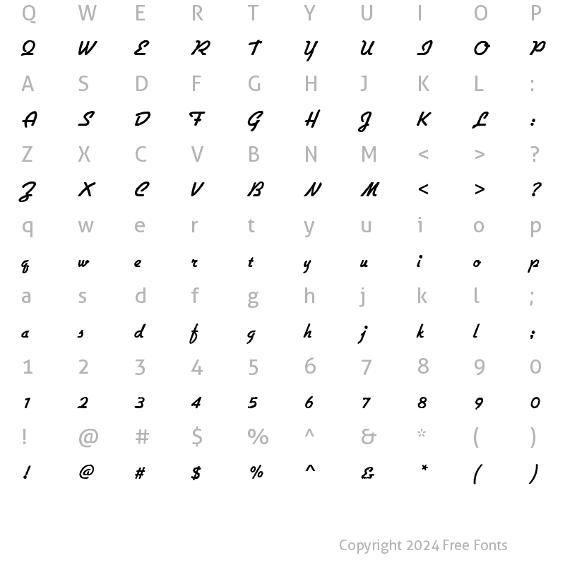 Character Map of GilliesAntDBol Regular