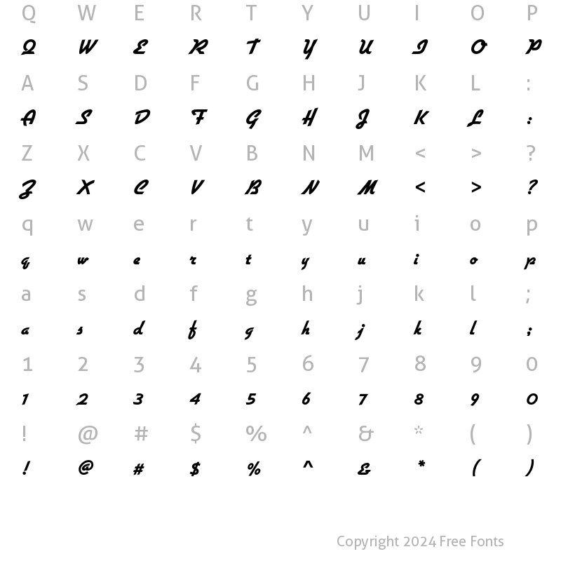 Character Map of GilliesGothicEF ExtraBold Regular