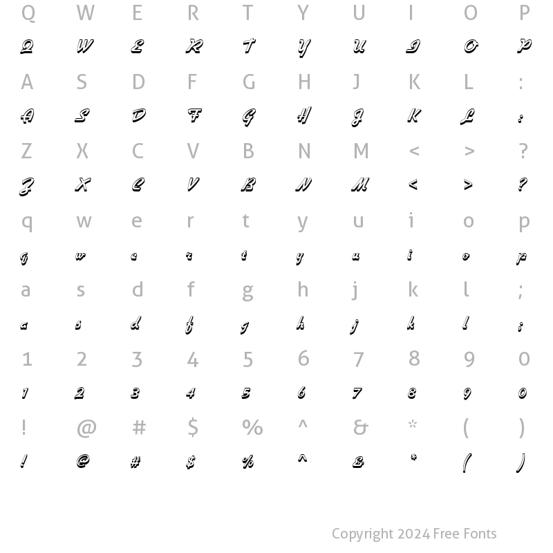 Character Map of GilliesGotShaD Regular