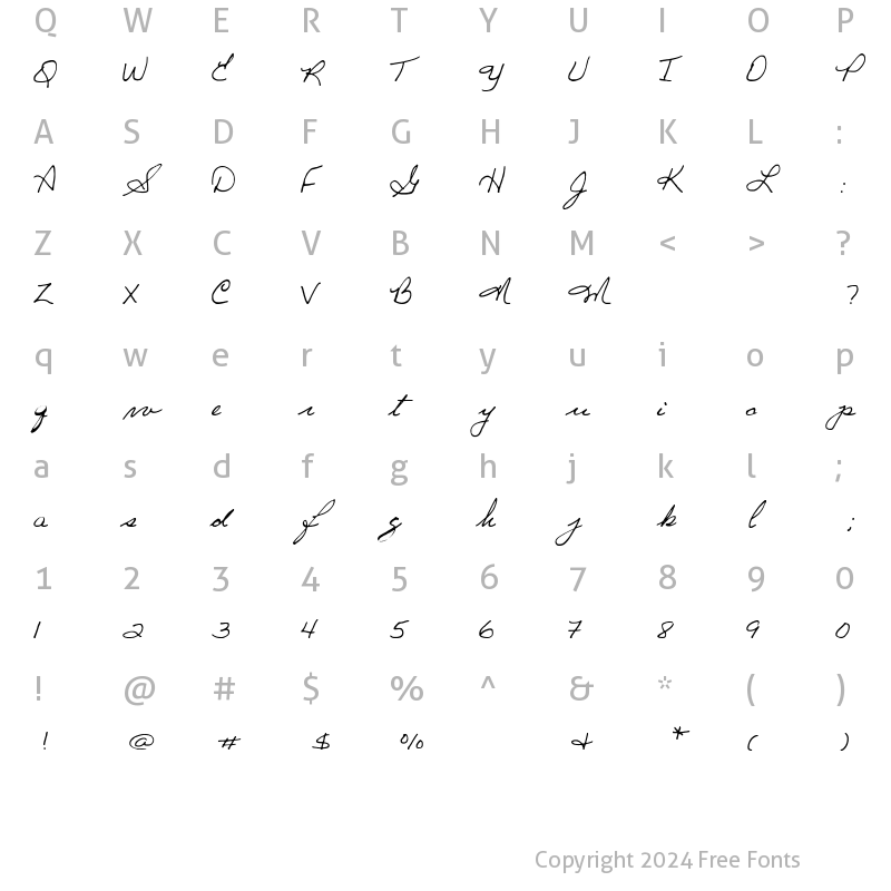 Character Map of GINETTE GINETTE