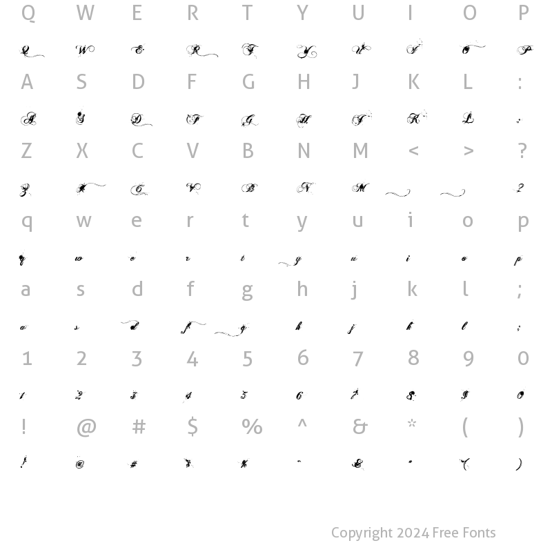 Character Map of Ginga> Regular