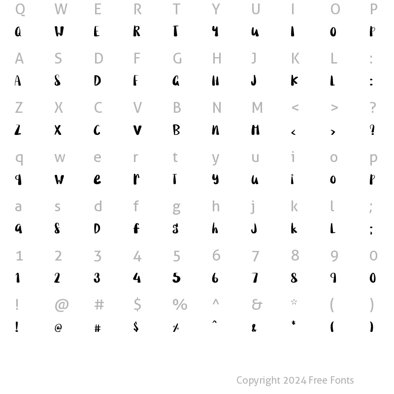 Character Map of Gingerbread Solid