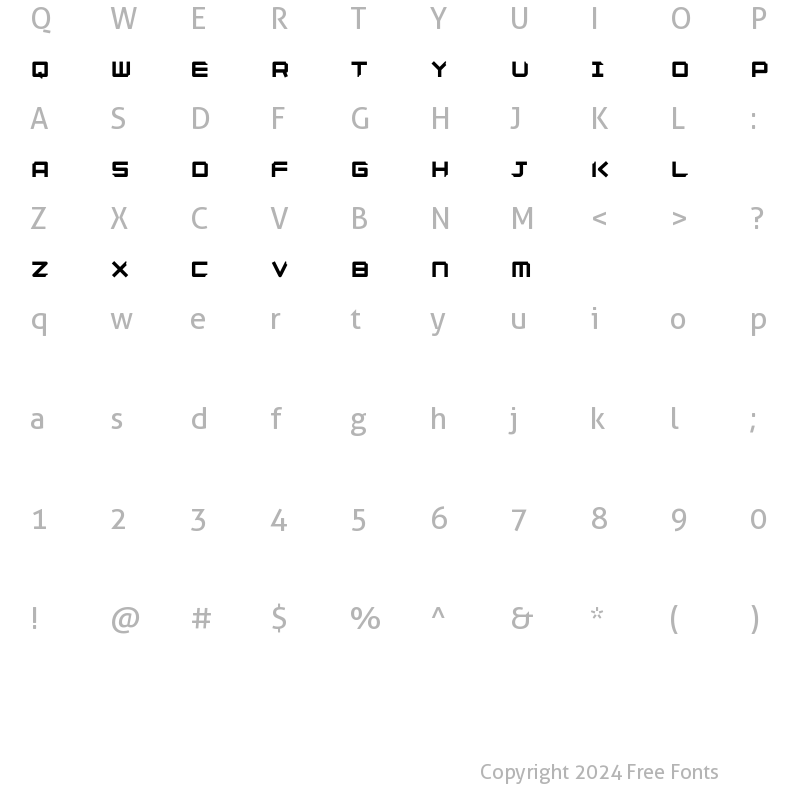 Character Map of GINZAdemo Regular