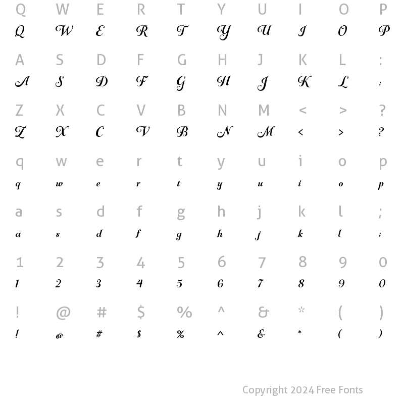 Character Map of Gioviale Bold