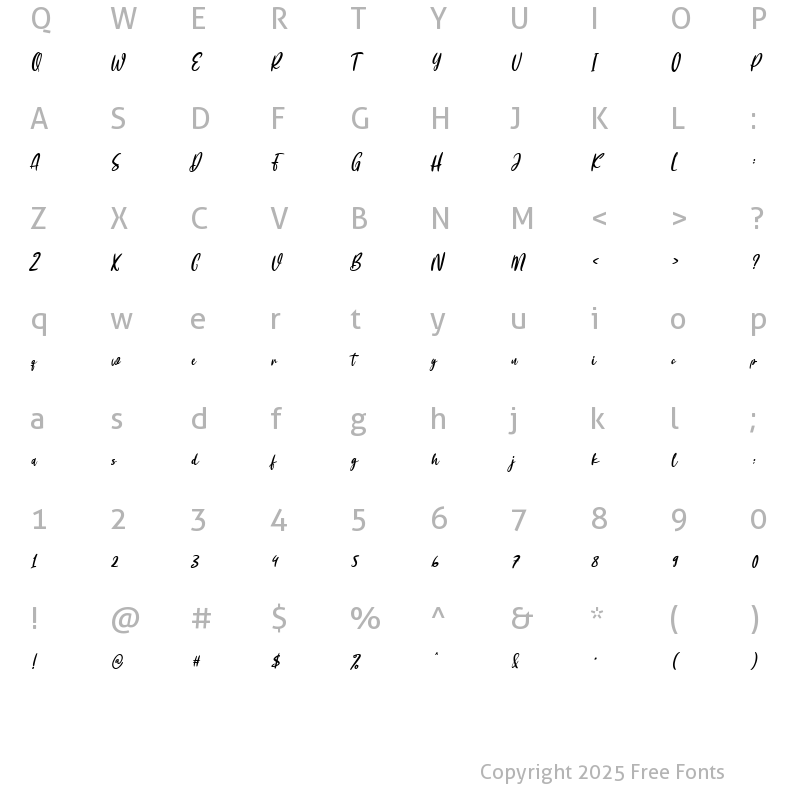 Character Map of Girlfinest Regular