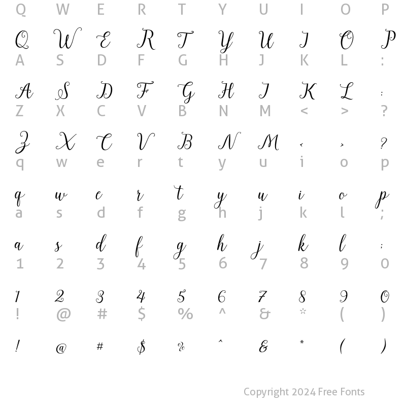 Character Map of Girlstory Script Regular