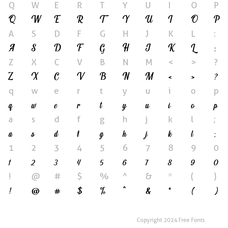 Character Map of Gitanes Regular