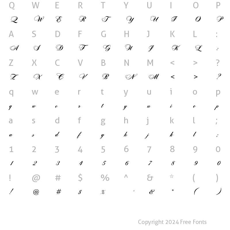 Character Map of Gitarre Regular