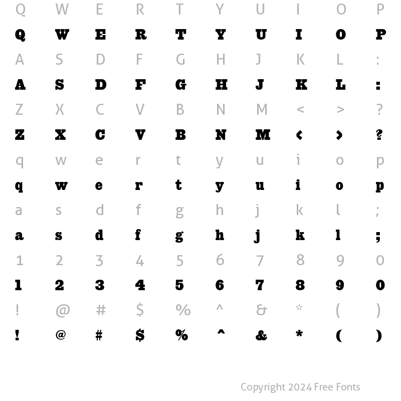 Character Map of Giza FiveThree Regular