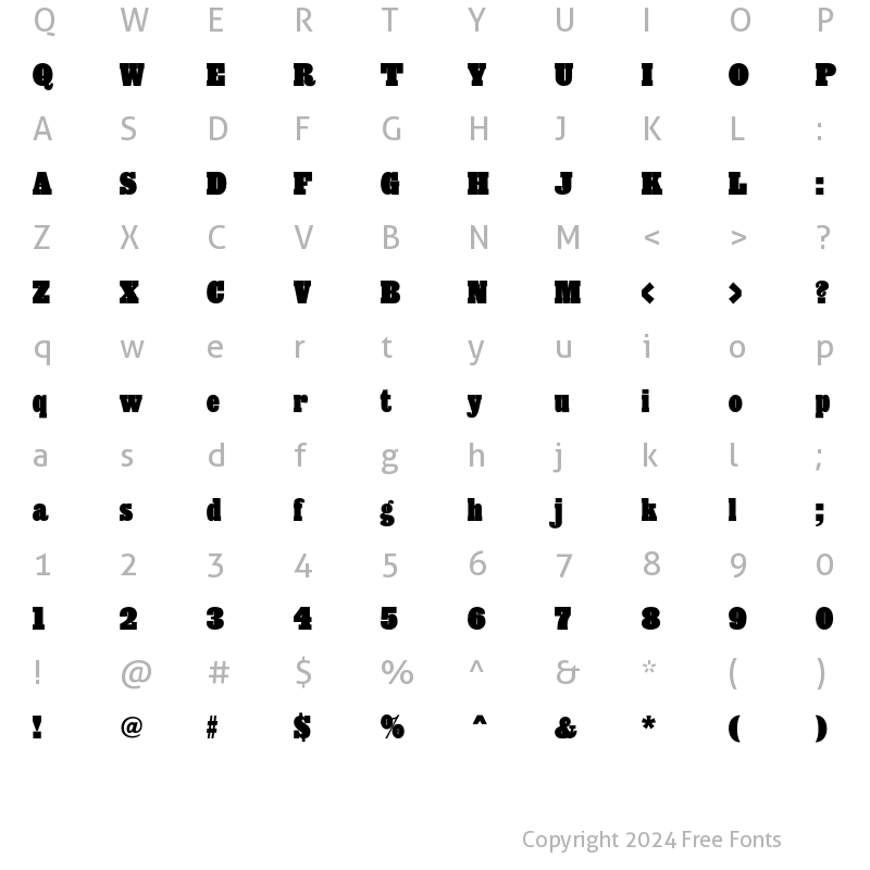 Character Map of Giza NineOne Regular