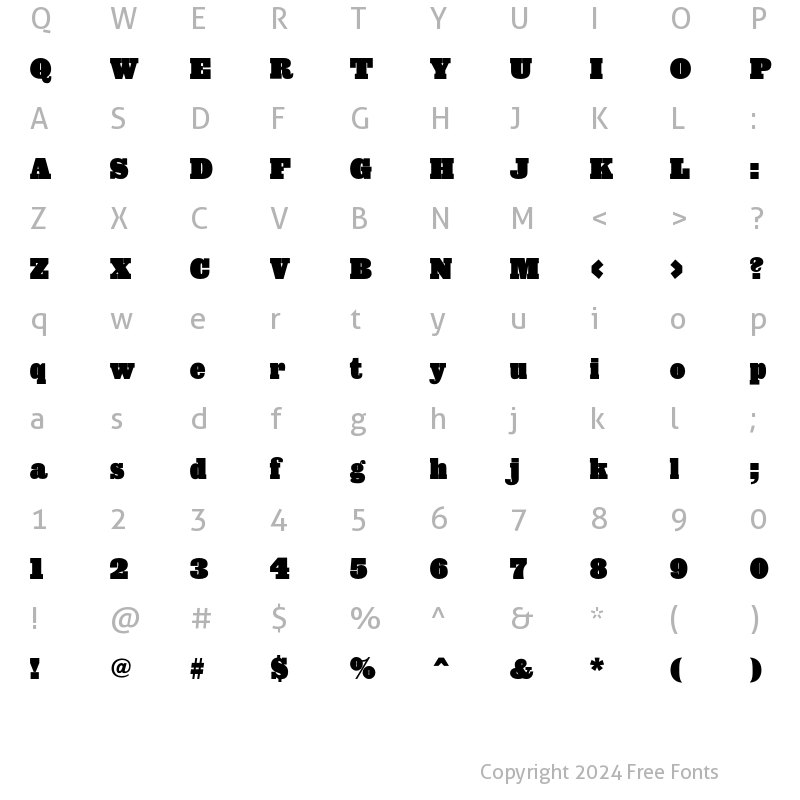 Character Map of Giza NineThree Regular