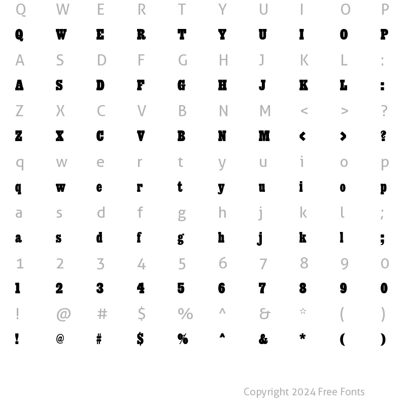 Character Map of Giza ThreeOne Regular