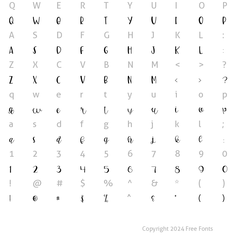 Character Map of GJ Smarty Pants Regular