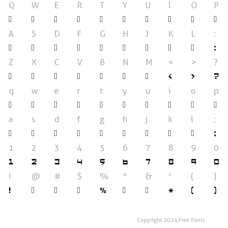 Character Map of Gladia CLM Bold