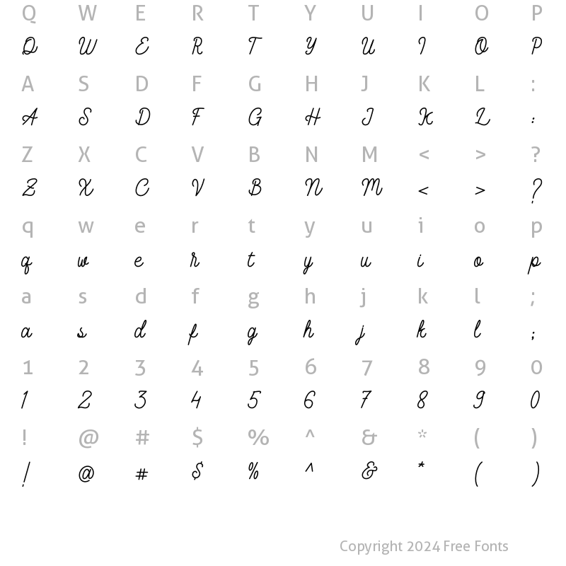 Character Map of Glafitas Regular